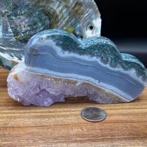 Amethyst Moss Agate Crystal Cloud Carving Large 4